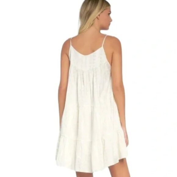 New Elan Cabo Dress Cover Up in White and Gold Metallic - Picture 4 of 5